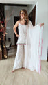 Spaghetti White Sharara Set